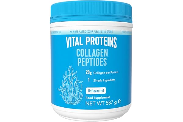 Vital Proteins Collagen Peptides complément alimentaire(Type I, III), Collagène hydrolysé Non Aromatisé, Cheveux, Ongles, Peau, Sans Gluten, Sans colorant ni Conservateur 20g par portion, 587g