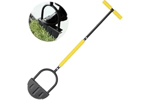 LES-THERESA 108 cm Bordeadora Cesped Manual, Herramienta de Borde de Césped con Empuñadura en T Bordeadora de Césped Cortador de Bordes de Cesped Manual, para Césped, Aceras, Entradas de Vehículos, Negro (B)