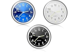 AOUZOVLI 3 Stück Auto Uhr Mini Uhr Digital Uhr für Das Armaturenbrett Im Auto Quarzuhr für Auto Autouhr Zum Aufkleben Auf Dem Armaturenbrett Zur Autodekoration Universell und Leuchtend