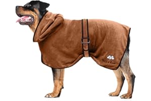 Bella & Balu Peignoir pour Chien en Microfibre – Peignoir pour Chien Absorbant pour séchage après baignade, Bain ou Sortie sous la Pluie (M | Bleu), Culotte chiennes chaleurs