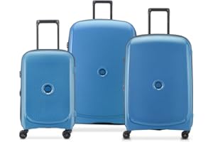 DELSEY PARIS - Belmont Plus - Set de 3 valises rigides Extensibles 55cm/ 71cm/ 83cm - Bleu Zinc