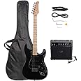 Trayoz Full-Size Electric Guitar Kit with 20Watt Amp, SSS Pickups Beginner Electric Guitars Kit W/All Accessories Strap, Gig Bag & Cable (Black)