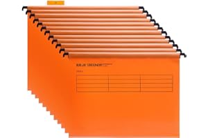SRVNPIOY Paquete de 12 unidades Archivo Carpetas Colgantes Polipropileno, tamaño A4, con pestañas e insertos de Tarjeta para Archivadores, color Naranja