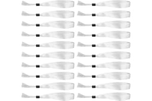sourcing map 20Pcs Cloth Wristbands for Events, Disposable Event Wrist Band Bracelet Identification for Events Party Concert Bar Entrance Admission(White)