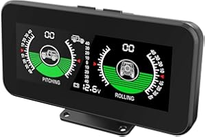 BELEY Inclinómetro digital para automóvil, ángulo de inclinación con monitoreo de voltaje de la batería e inclinómetro analógico para vehículos todoterreno SUV