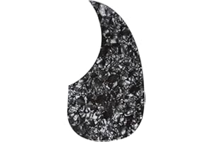 Musiclily Oversize Łezka Pickguard Samoprzylepny Maskownica do Gitary Akustycznej typu Martin D28, Black Pearl