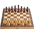 WINZZO | 15"X 15" Wooden Folding Chess Set with 32 Wooden Pieces | Home/School/College/Tournament Chess Board- Handcrafted Wood Quality | CB15