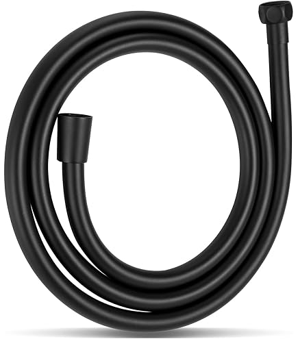 DomoDomo - Duschschlauch, 120 Cm, Schwarz, Flexibler Stoßschlauch