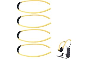 Poraceous 4 Pezzi Fionde In Gomma, Fionda Professionale da Tiro Adulti, Elastico Flessibile da Caccia, Fionda in Gomma, Accessori Ausiliari Portatili, per Catapulte di Caccia All'Aperto (Giallo)