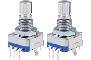 sourcing map 360 Degré Rotatif Encodeur Interrupteur Potentiomètre EC11 7 Broche 15mm 2Pcs