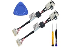 ZHUROUPU Replacement DC Power Jack Socket Charging Port Cable 64TM0 for XPS 15 9550 9560 9530 9570 7590 P56F Precision 15 5540 5530 5510 5520 M5510 064TM0 AM00 DC30100X300 DC30100X200 (2Pcs)