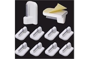 Kitnish 10 Pieces Self Adhesive Hooks,Self-Adhesive Hooks Net Curtain Hooks Plastic Sticky End Window Hook PVC Windows Self Adhesive Hooks for Net Curtain Rods