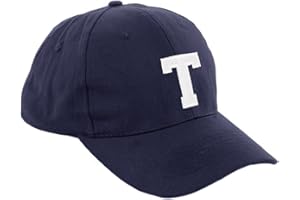 MFAZ MOREFAZ LTD Morefaz Unisex Jungen Mädchen Mütze Baseball Cap Marineblau Hut Kinder Kappe Alphabet A-Z TM (T)