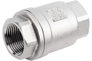 Clapet Anti-Retour,Akozon Clapet anti-retour en ligne 3/4"Clapet vertical en acier inoxydable à deux filets WOG 1000 pour eau, huile, vapeur Empêchant le Retour d'Eau