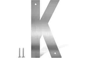 USENUMBER 7,6 cm Edelstahl Metall Hausnummern Türnummern und Buchstaben Silber Moderne Hausnummern Briefkastennummern und Hausnummern für Draußen Adressnummern für Haus Wohnung (K)
