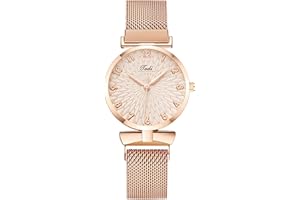 OFFCUP Reloj de Analógico Cuarzo para Mujer, Reloj Mujer con Banda Malla Acero Inoxidable Ultra Delgado, Reloj de Pulsera Informal de Moda Premium para Mujeres Damas y Niñas (Plata)