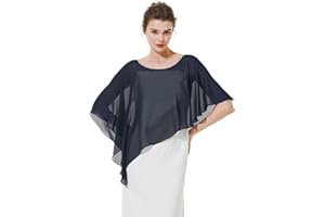 BEAUTELICATE Scialle Coprispalle Elegante Donna Stola Chiffon Scialli Cape Mantello Donna Estivo Elegante Vintage per Cerimonia Sposa Festa