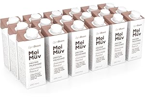 GymBeam Milkshake Proteico MoiMüv 18 x 250 ml, Bevanda Pronta da Bere con 25g di Proteine, A Basso Contenuto di Grassi e Lattosio, Senza Dolcificanti Artificiali e Glutine (Chocolate)