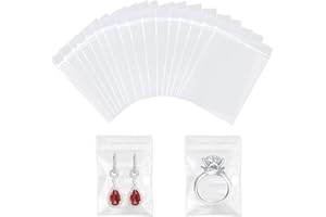 GUNWON 50pcs Resealable Clear Plastic Bags,Press Seal Bags,Sealed Storage Pouches,Small Clear Plastic Bags,Little Baggies Sealable Ziplock Bags,Apply to Jewelry Seeds Screws Earring Beads Daily Pills(5x7cm)