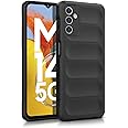 WOW IMAGINE Ultimate Silicon Back Cover Case for Samsung Galaxy M14 5G | Military Grade Drop Protection Shockproof Bumper | Anti-Slip Grip | Scratch Proof Micro-Fibre Cloth Inside (Pitch Black)