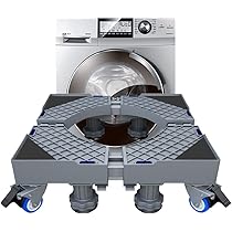 Base Con Ruote Per Lavatrice - Carrello Regolabile Antivibrazioni, Bianco - Foto 7