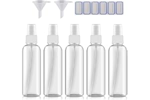 DreiWasser 5x 100ml Zerstäuber Sprühflaschen leer, Sprayflasche für Parfüms, Öle und Festiger