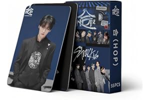 SUJEBKC 55 Piezas Mini Merch Photo Cards,Photocards Stray Kids,Stray Kids Postales Fotográficas,Tarjetas De Felicitación Kpop Láser Con Caja Postales,Los Mejores Regalos Para Amantes De Los Kpop(Hop)