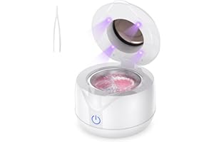 ACCWORK Ultrasonic Retainer Cleaner, 45kHz Ultrasonic Cleaner Machine for Retainer, Aligner, Mouthguard, 200ml Portable Ultrasonic Jewellery Cleaner at Home or Travel Use, White