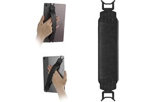 HoYiXi Soft Hand Strap for 9-11 Inch eReaders & Fire Tablet Compatible with Fire HD 10/iPad 9.7 /iPad Mini/Galaxy Tab A8 A9/Huawei Lightweight Black High-Elasticity Finger Grip Holder -Black