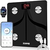 RENPHO Smart Body Fat Scales USB Rechargeable, Bathroom Scales for Body Weight High Precision Weighing Scale with Bluetooth S