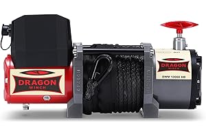 ‎DRAGON WINCH Dragon Winch Elektrische Seilwinde Maverick 12V I 10000 lbs / 4536kg, mit Synthetikseil 25m für Abschleppwagen, Kommunalfahrzeuge und Feuerwehrfahrzeuge mit kabelloser Fernbedienung + Winde Zubehör