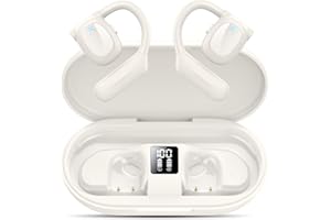 Hendari Open Ear Kopfhörer Bluetooth 5.3, LED-Anzeig, 75 Stunden Spielzeit, Tiefer Bass Wireless Earbud, Bequeme Sport-Kopfhörer, Wireless Earbuds mit 4 Mikrofon, IPX5 wasserdicht für Fahren, Arbeit