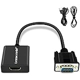 Lemorele VGA Adapter auf HDMI mit Audio, 1080p 60Hz HDMI Buchse auf VGA Stecker Konverter, USB Ladekabel Anschluss Computer L