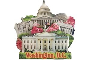 WEDARE MAGNET SOUVENIR Washington DC 3D USA Refrigerador Imán Turístico Recuerdos de Madera Pegatinas Magnéticas Imán de Nevera Decoración del Hogar y de la Cocina de China