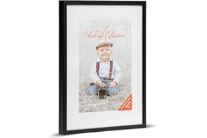 Victoria Collection Nowoczesna aluminiowa ramka na zdjęcia 15 x 21 cm, idealna ramka na zdjęcia, certyfikat, plakat do domu i biura, czarna, montowana na ścianie ramka na zdjęcia do zdjęć portretowych