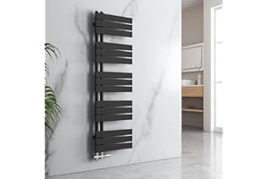 EMKE Badheizkörper Handtuchhalter 1599x400 mm, Handtuchheizkörper Seitenanschlusss Flach Handtuchwärmer Handtuchtrockner Heizkörper Bad Handtuchheizung Schwarz 684W