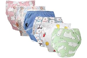 ACMEDE Baby Potty Training Pants for Infants, 6 Pack Cute Baby Toddler Boys Girls Potty Training Pants Reusable Colorful Cartoon Animal Training Underwear Pants, 0-3 Years
