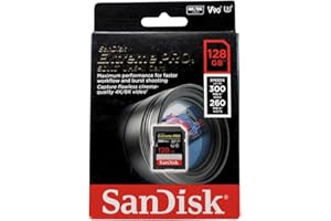 SanDisk 128GB Extreme PRO SDXC card, SD Card, V90 Memory Card, 8K, 4K and Full HD Video, up to 300 MB/s, Shock, Temperature, Water and X-Ray Proof, UHS-II, Class 10, U3,