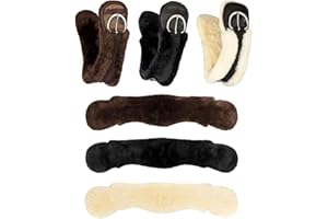 ‎EQUINATE Equinate Western Mondgurt anatomisch echt Lammfell Kurzgurt Sattelgurt Westerngurt Länge: 65 70 75 80 85 90 cm braun schwarz Natur