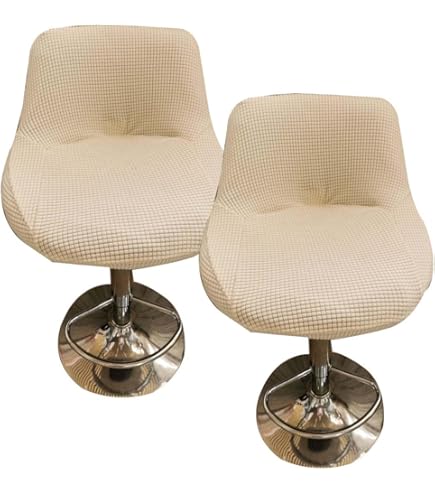 Coprisedie Per Sgabelli Da Bar Con Schienale - Set Da 4 Pezzi, Tessuto Elasticizzato