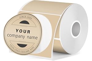 ‎FINDAT FINDAT Khaki Thermo-Etiketten rund 50 mm für M110/M220 Etikettendrucker Wasserdichtes Vinyl Bedruckbar Selbstklebend Aufkleber 180 Stück