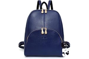 AINUOEY Mujer Bolsos Mochila Casual Bandolera Marca Mediano Antirrobo Italianos PU Cuero 76602 1 piezas Azul