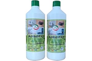 PIP PRODOTTI INNOVATIVI PROFESSIONALI PIP ROBOPAV, (NUOVO) Detergente Pavimenti per Robot e Lavasciuga, Concentrato con Igienizzante, Senza Risciacquo, Multisuperficie, Compatibile con tutti I Robot, Kit: 2 FL. da 1Lt. Fragranza Oliva