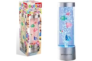 Global Gizmos Magical Bubble Lamps / 2 Styles/Ideal for Desks/Relaxing Bubbles / 7 Changing Light Colours/Atmospheric Mood Light/Tropical Fish Decoration