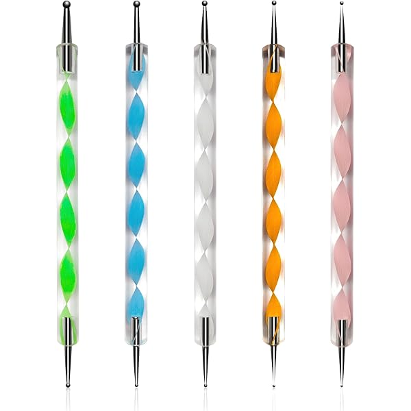 5-teiliges Nagel-Punktierstift Set – Doppelseitig, Edelstahl, Größen 0,5-3 Mm – Für Nail Art, DIY Maniküre