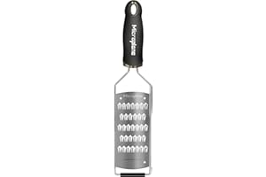 Microplane Râpe Carottes Râpées pour les carottes, radis, courgettes, pommes de terre, pommes et betteraves en noir et en acier inoxydable