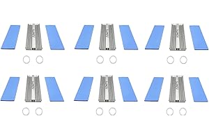 ADWITS Zestaw 6 szt. 70 x 24 x 3 mm chłodnica radiatora, z 12 wkładkami przewodzącymi ciepło i 12 gumowymi taśmami do NVMe SSD, routera, chłodzenie adaptera