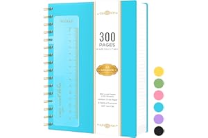 NIRMIRO A5 Notebook Notepad, Spiral Notebooks for Writing, 300 Pages Wirebound Hardback Thick Note Book with 100GSM Lined Paper, PVC Cover Note Pads for School Office Gift, 14.5 x 20.7cm, Blue