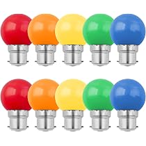 Lot De 10 Ampoules LED E27 2W - Multicolores Et Blanc Chaud - Pour Décoration Et Ambiance - Équivalent 20W Halogène