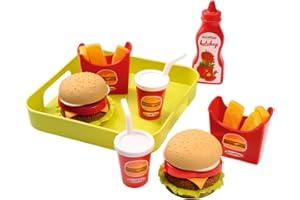Ecoiffier Toys - 957-100% talerz do hamburgerów szefa kuchni - imitacja żywności dla dzieci - od 18 miesięcy, wyprodukowano we Francji